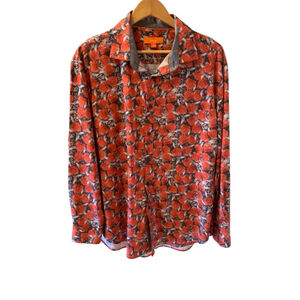 Tallia Shirt, XL, dress Red Floral rose club dance party Hawaiian